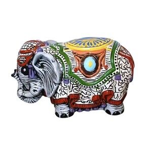 Vintage Arnels Ceramic Indian Circus Elephant Figurine Statue Hand Painted EUC